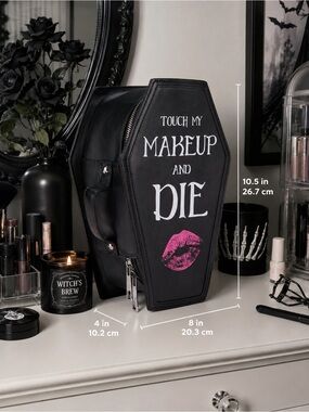 Current Mood Coffin Makeup Cosmetic Case Goth Punk NWT